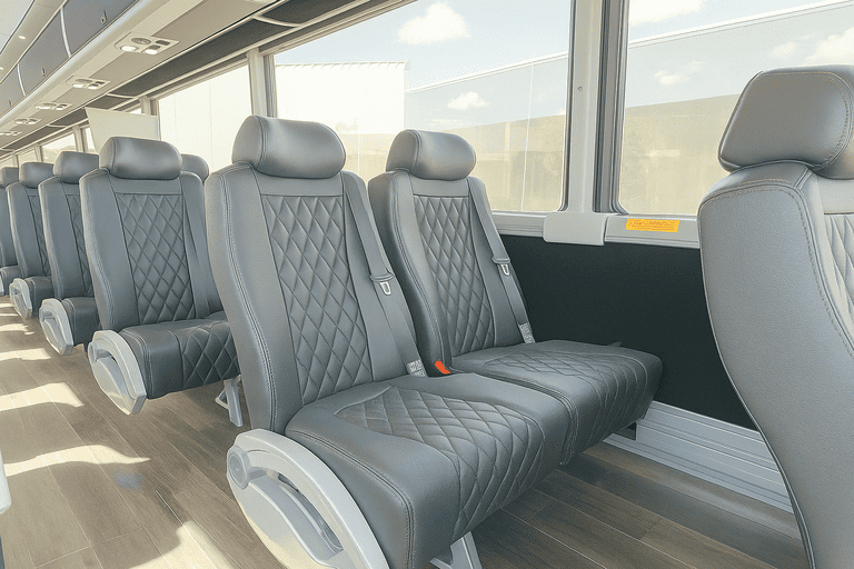 interior of Shoreline Charter Bus charter bus