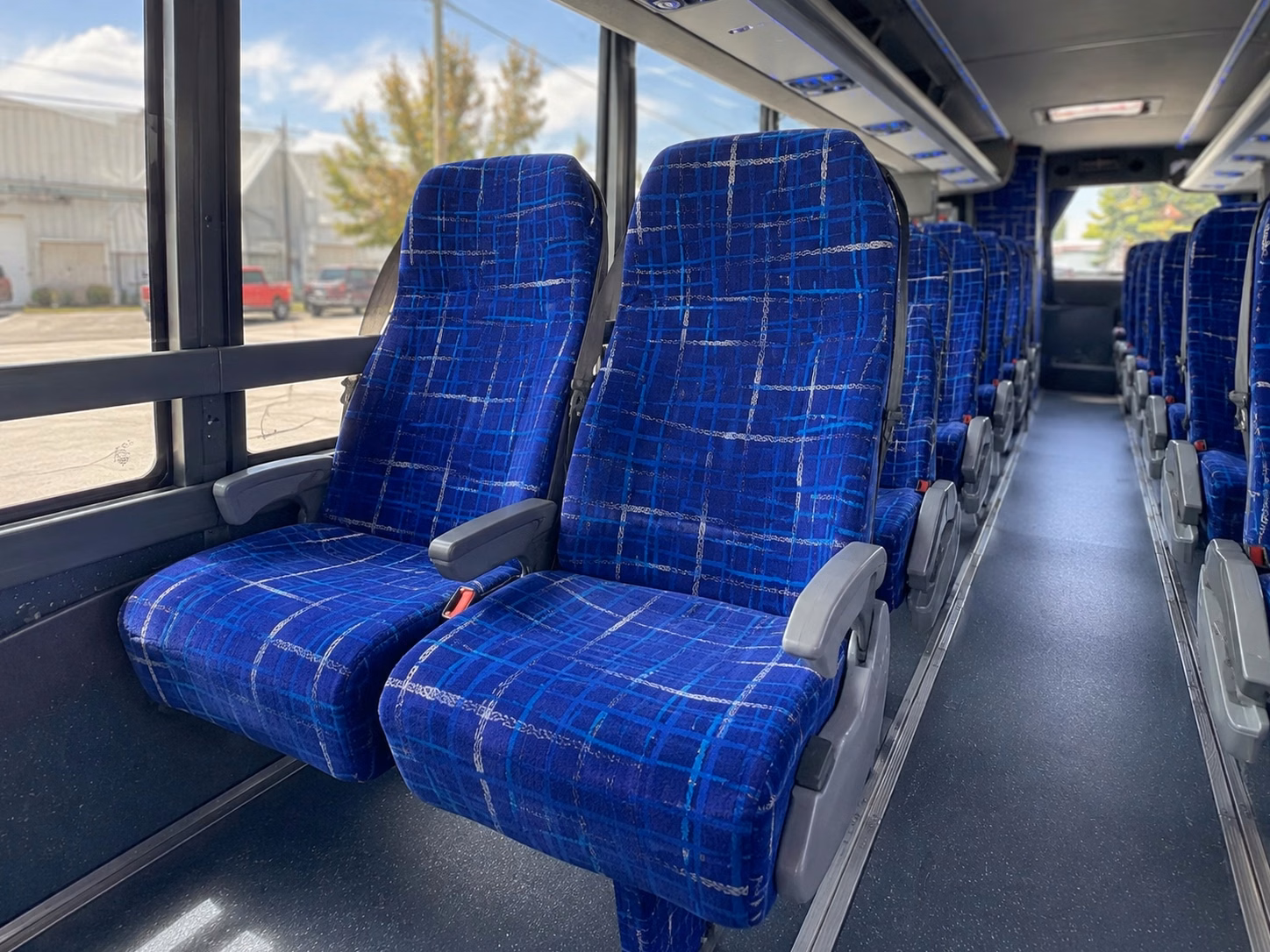 shoreline charter bus rental interior